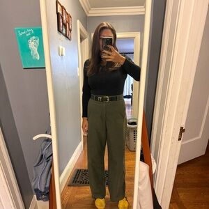 Uniqlo Olive Green Jersey Barrel Pants